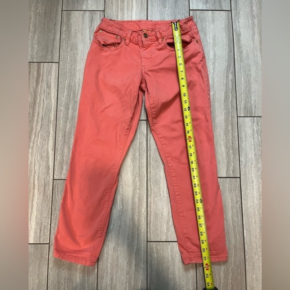 Tory Burch Alexa Cropped Skinny Stretch Jean Pants Sz 27 Coral Orange Capri Pant - Picture 3 of 7